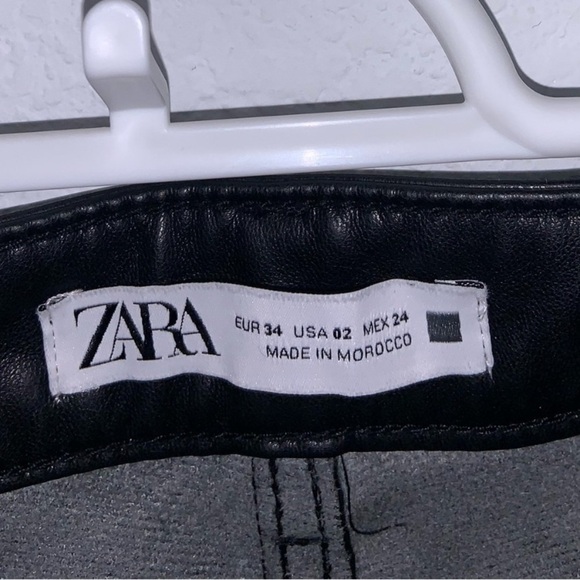 Zara Black Faux Leather Straight Leg Trouser - Picture 7 of 10